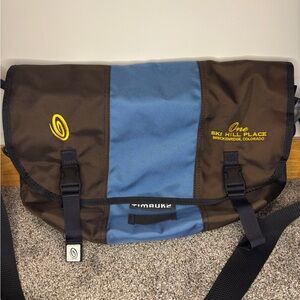 Timbuk2 Classic Messenger Bag Large Brown Blue Satchel Embroidered